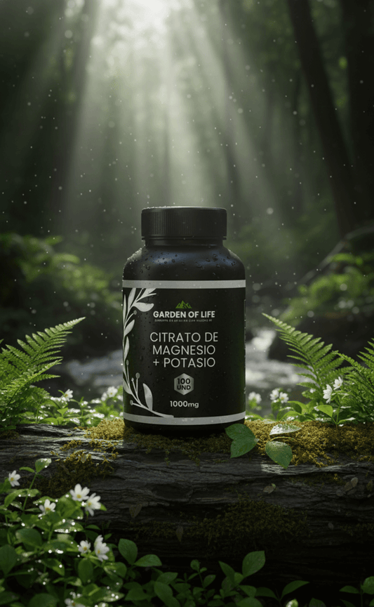 Magnesio + Potasio 1000mg - Para Sueño Profundo, Energía y Músculos Fuertes